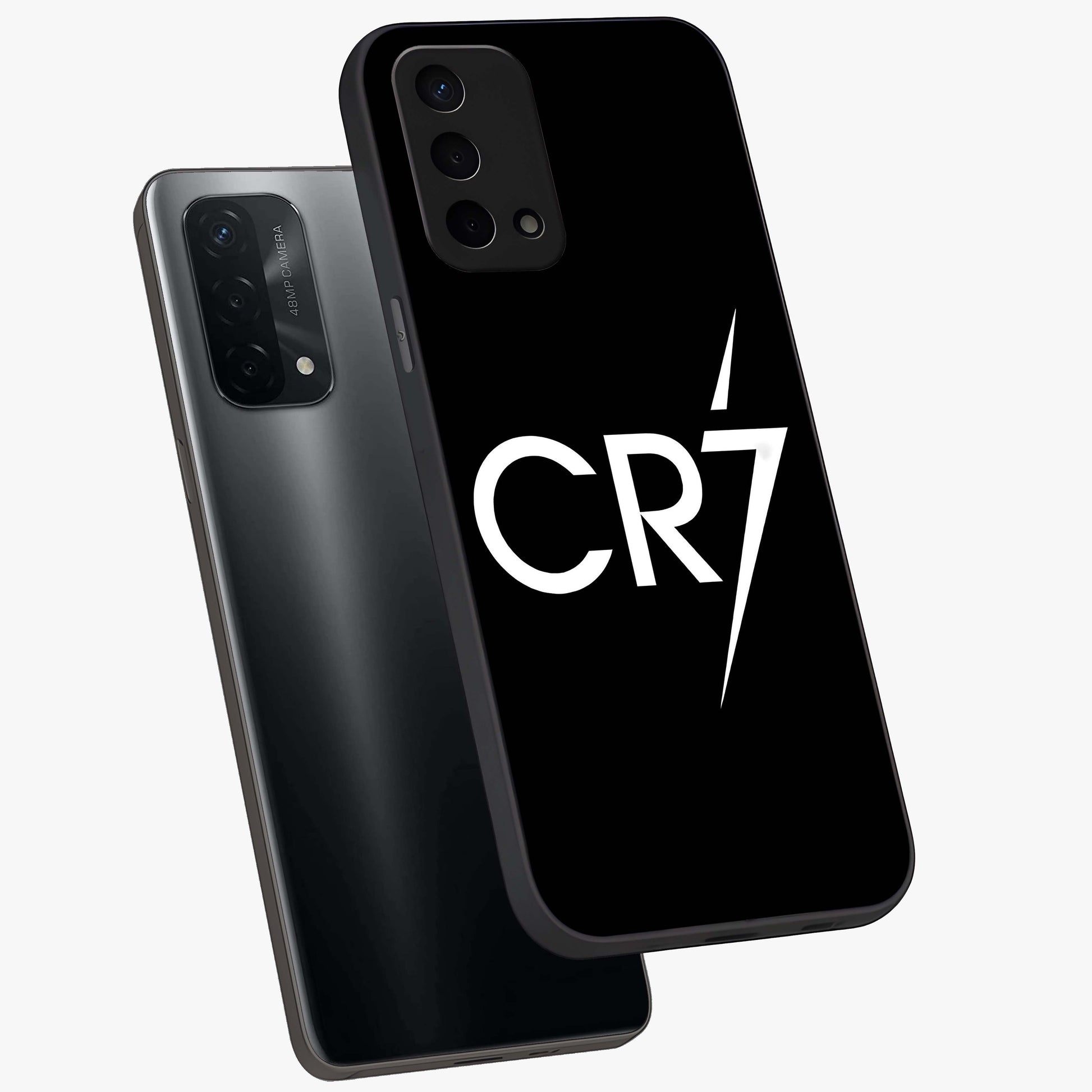 Cr7 Elite Strike Glass Case displayed in angled mockup highlighting powerful sports graphic with bold athletic theme.