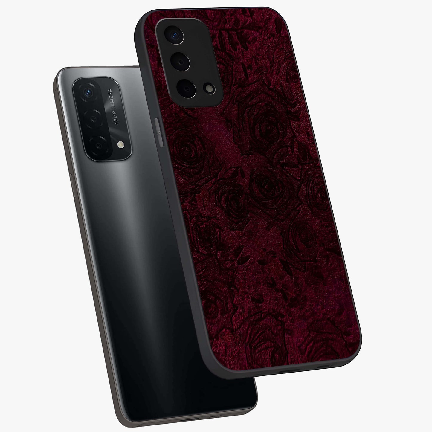 Crimson Fade Flow Glass Case displayed in angled mockup highlighting smooth gradient design with modern aesthetic style.