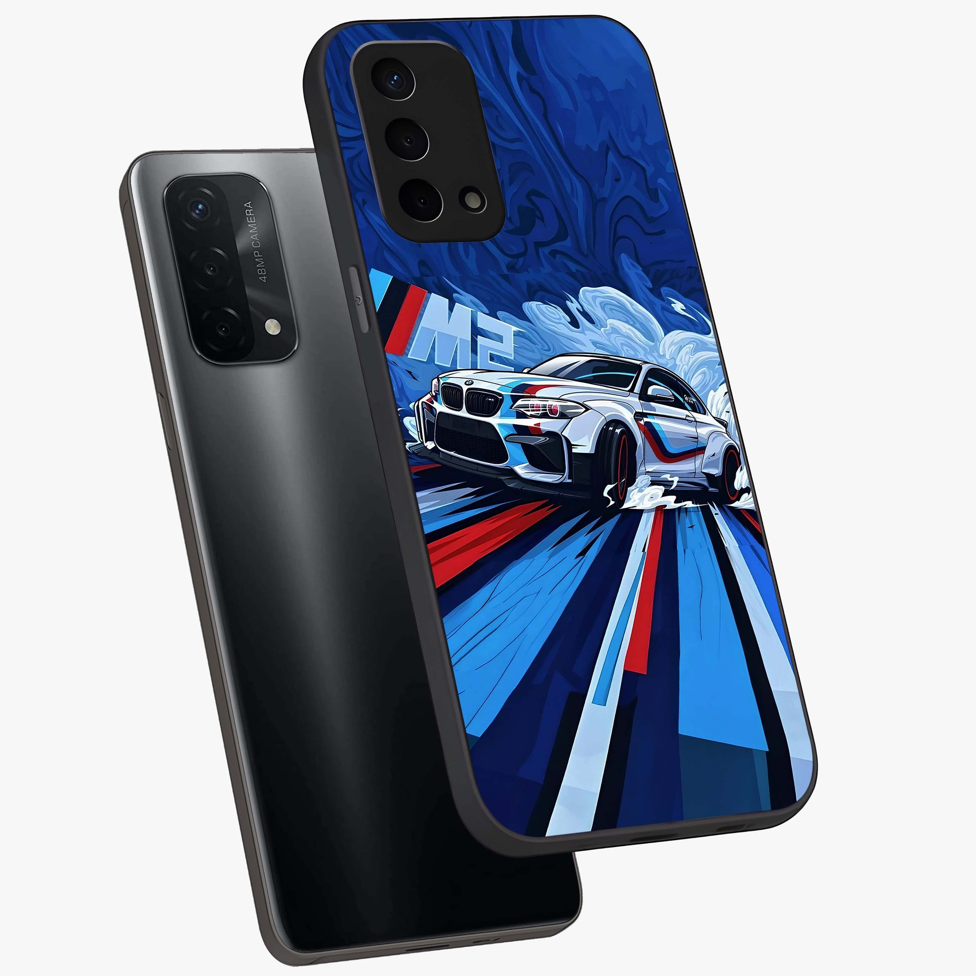 Drift Power Rush Glass Case displayed in angled mockup highlighting powerful drift car design with sporty aesthetic style.