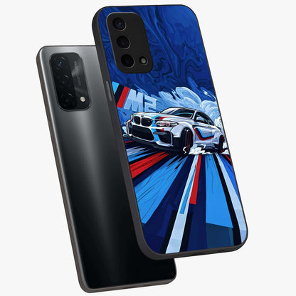 Drift Power Rush Glass Case displayed in angled mockup highlighting powerful drift car design with sporty aesthetic style.