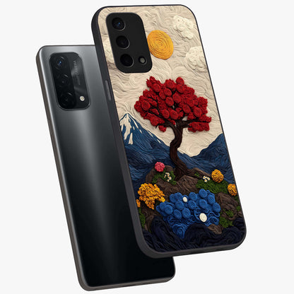 Eternal Nature Tapestry Glass Case displayed in angled mockup highlighting detailed botanical pattern with artistic aesthetic.