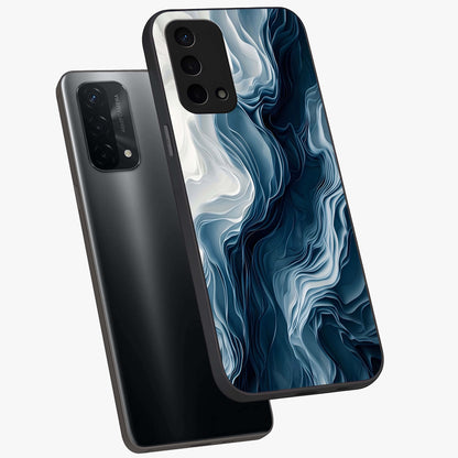 Ethereal Paper Marble Glass Case displayed in angled mockup highlighting elegant marble pattern with modern aesthetic style.