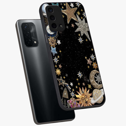 Galactic Jewel Stars Glass Case displayed in angled mockup highlighting shining celestial star design with cosmic aesthetic style.
