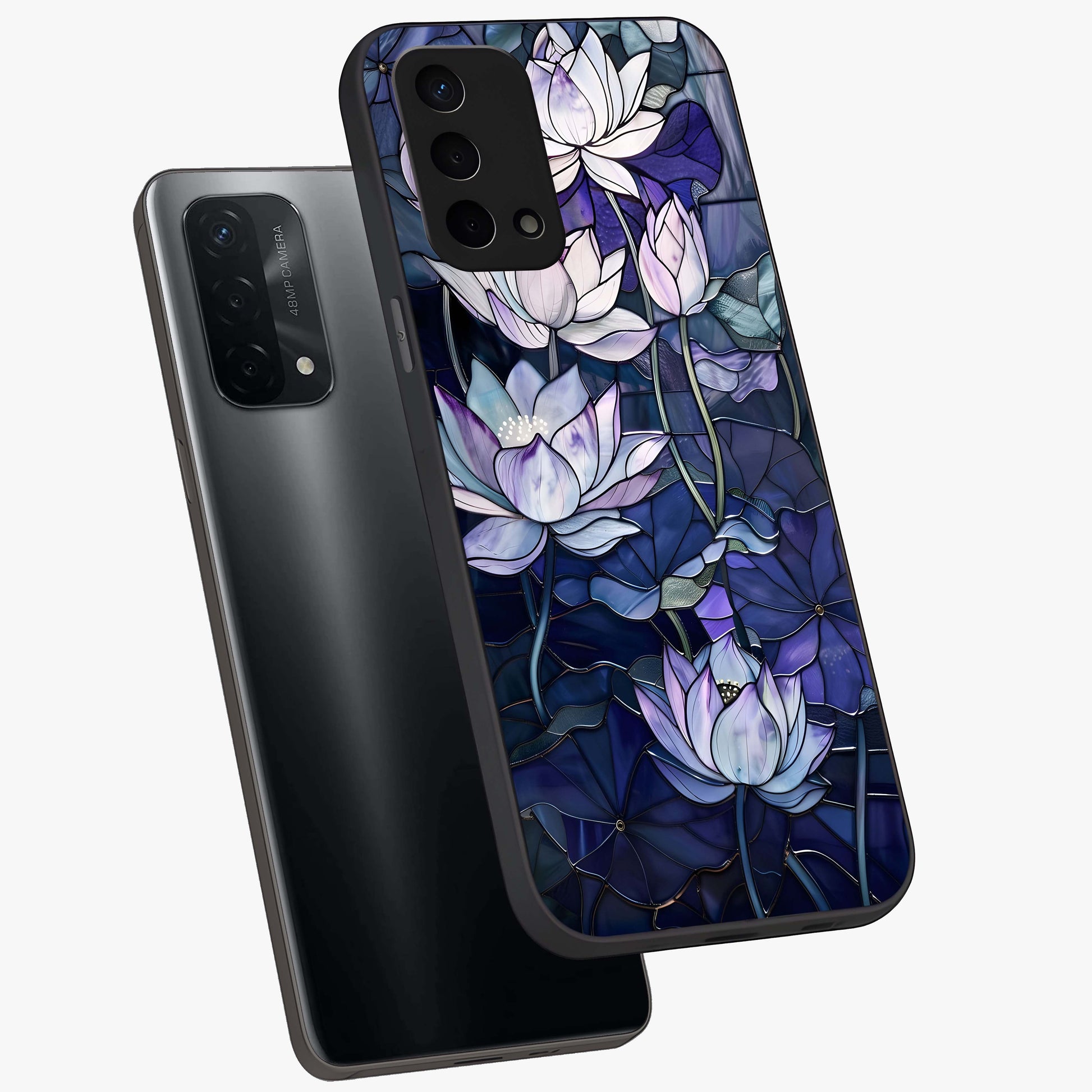 Gloss Petal Rush Glass Case displayed in angled mockup highlighting vibrant petal design with elegant floral aesthetic.