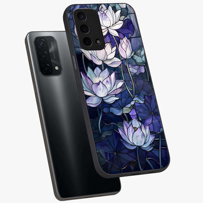 Gloss Petal Rush Glass Case displayed in angled mockup highlighting vibrant petal design with elegant floral aesthetic.