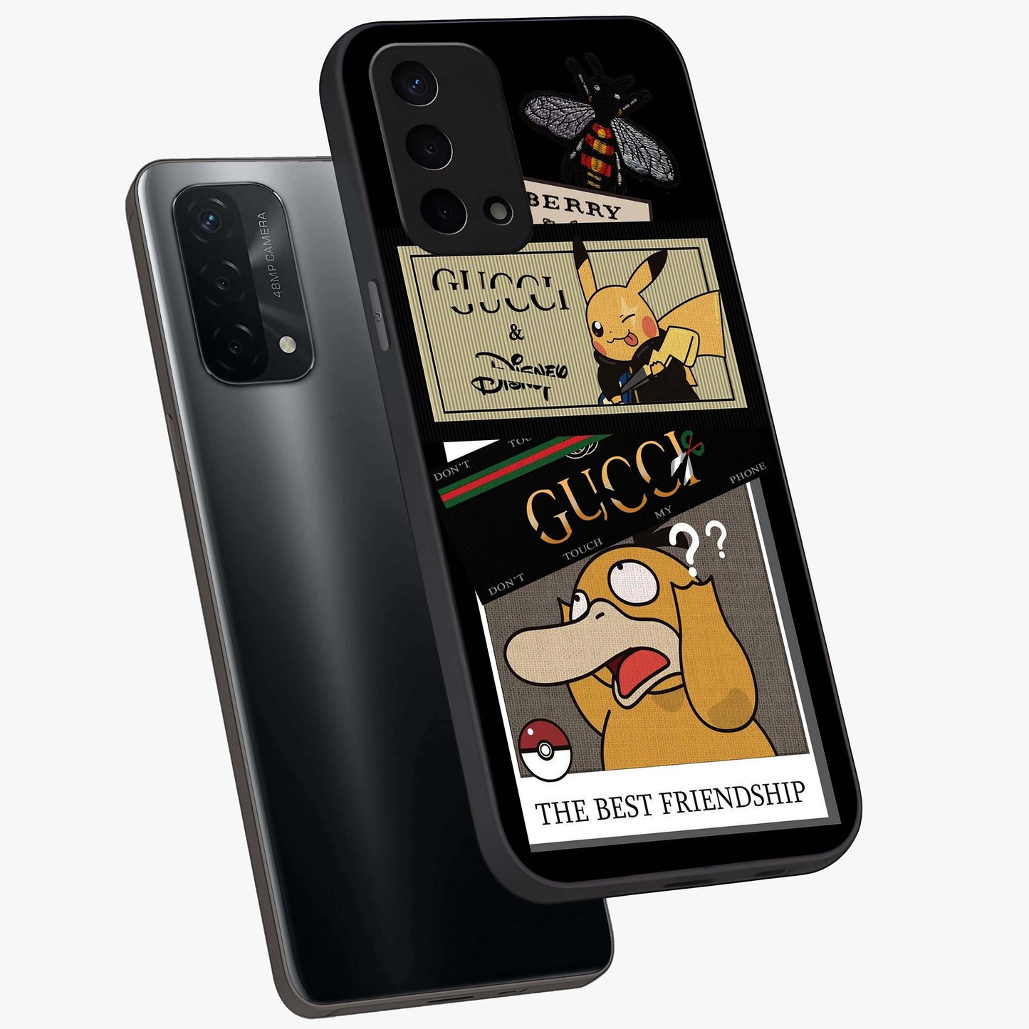 Gucci Play Mashup Glass Case displayed in angled mockup highlighting stylish fashion mashup design with bold aesthetic.