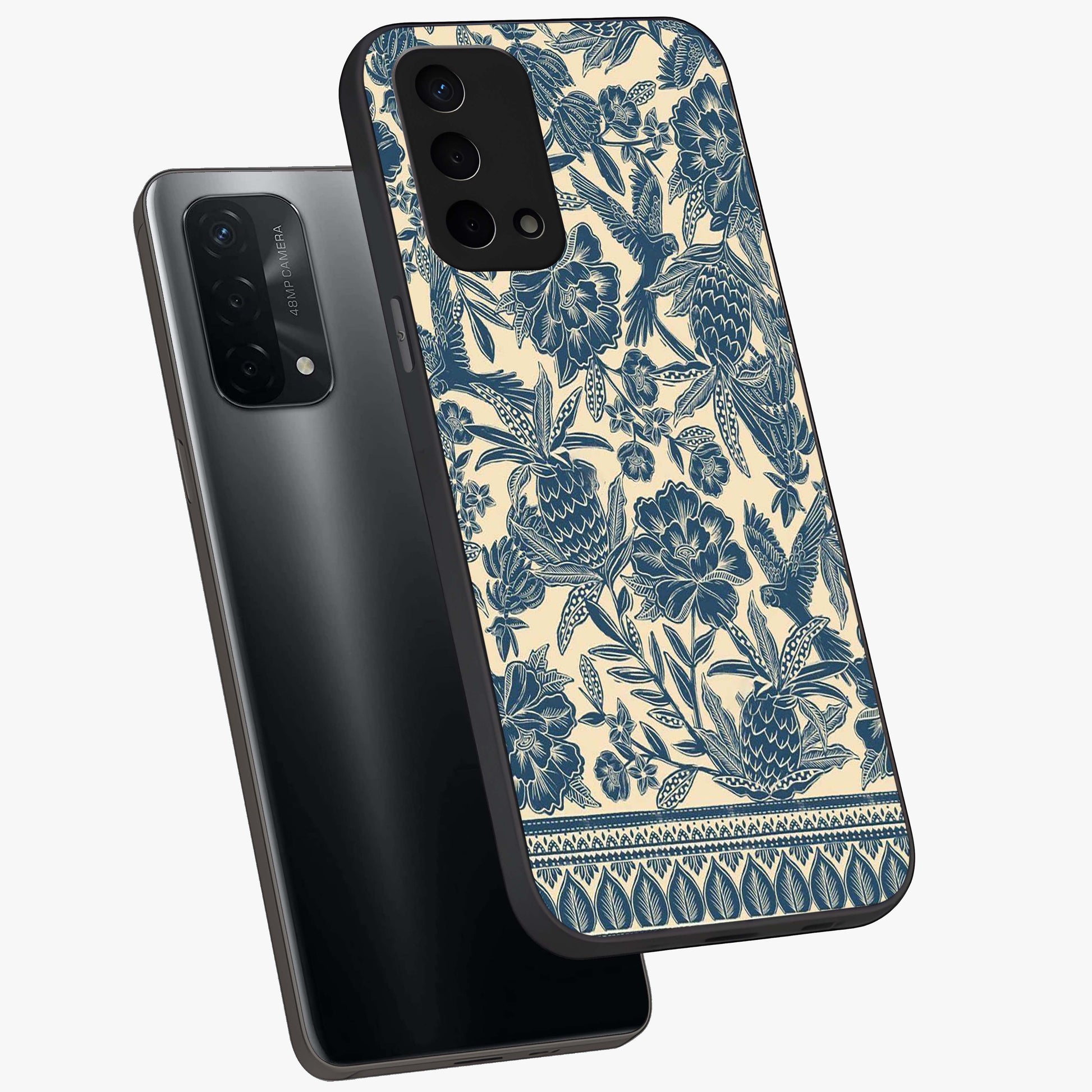 Heirloom Wild Bloom Glass Case displayed in angled mockup highlighting botanical bloom design with classic aesthetic style.