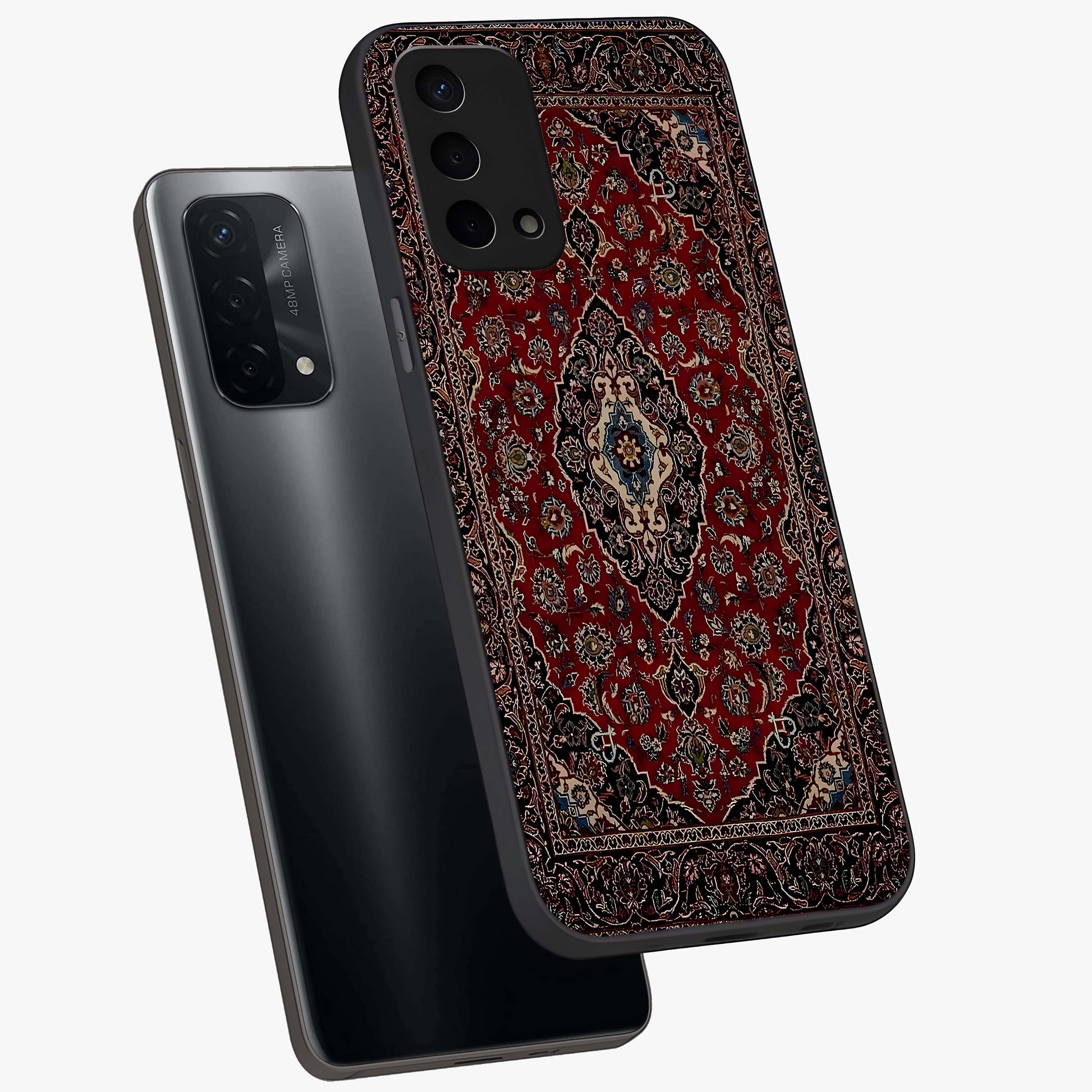 Heritage Carpet Royale Glass Case displayed in angled mockup highlighting intricate royal carpet design with heritage aesthetic.