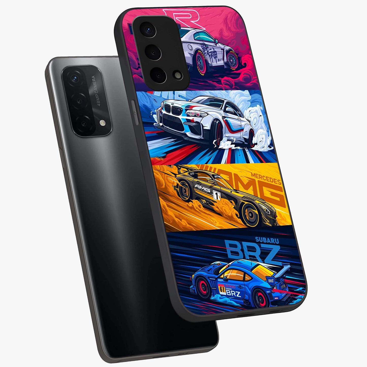 JDM Sports Car Glass Case displayed in angled mockup highlighting sleek Japanese racing car design with automotive aesthetic.