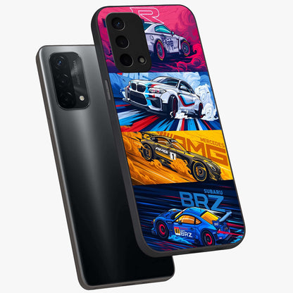 JDM Sports Car Glass Case displayed in angled mockup highlighting sleek Japanese racing car design with automotive aesthetic.