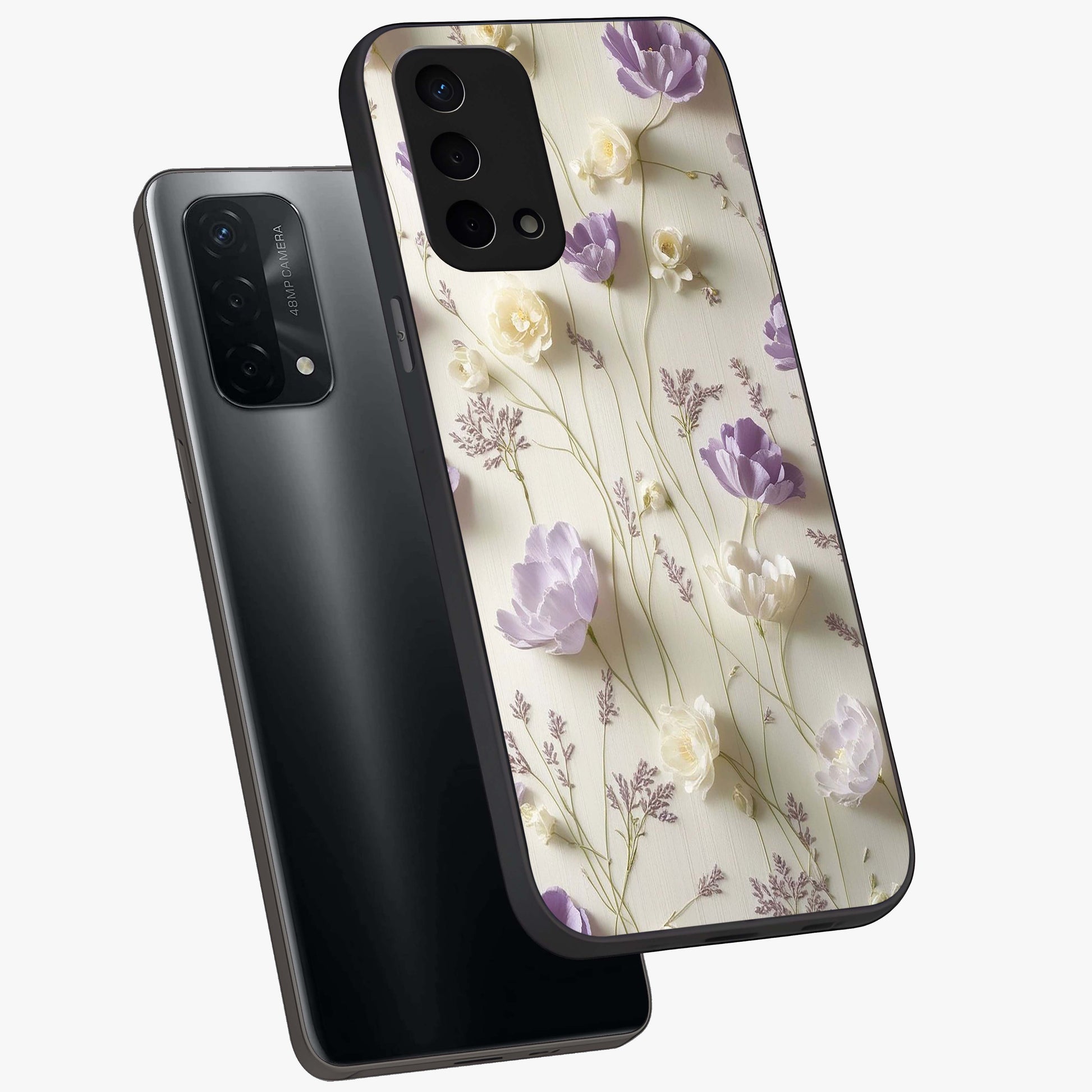 Lilac Breeze Harmony Glass Case displayed in angled mockup highlighting calm lilac breeze design with soothing aesthetic style.