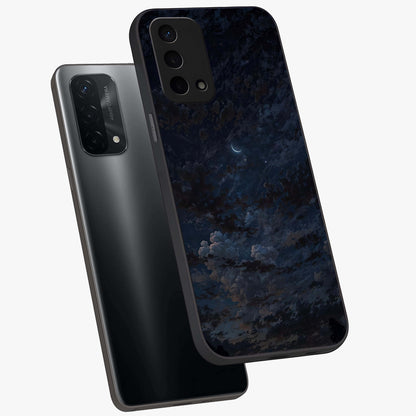 Lunar Veil Silence Glass Case displayed in angled mockup highlighting soft lunar design with peaceful celestial aesthetic.