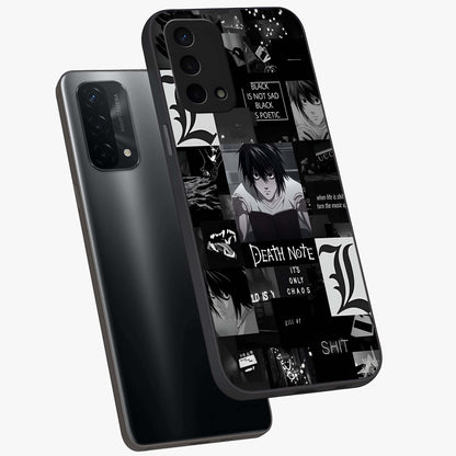 Midnight Chaos Mind Glass Case displayed in angled mockup highlighting chaotic artistic design with dramatic midnight aesthetic.