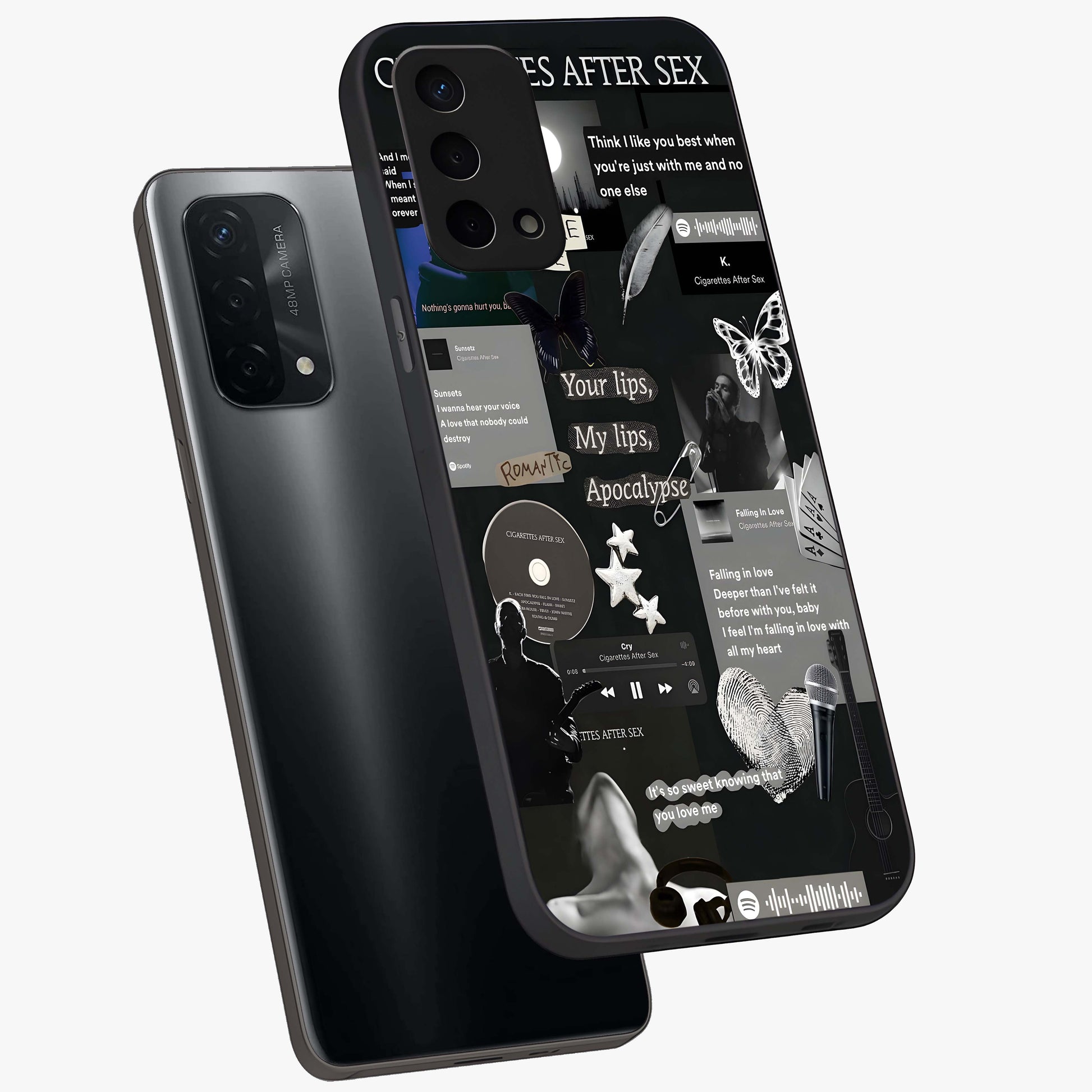 Midnight Love Echo Glass Case displayed in angled mockup highlighting elegant love inspired design with deep aesthetic style.