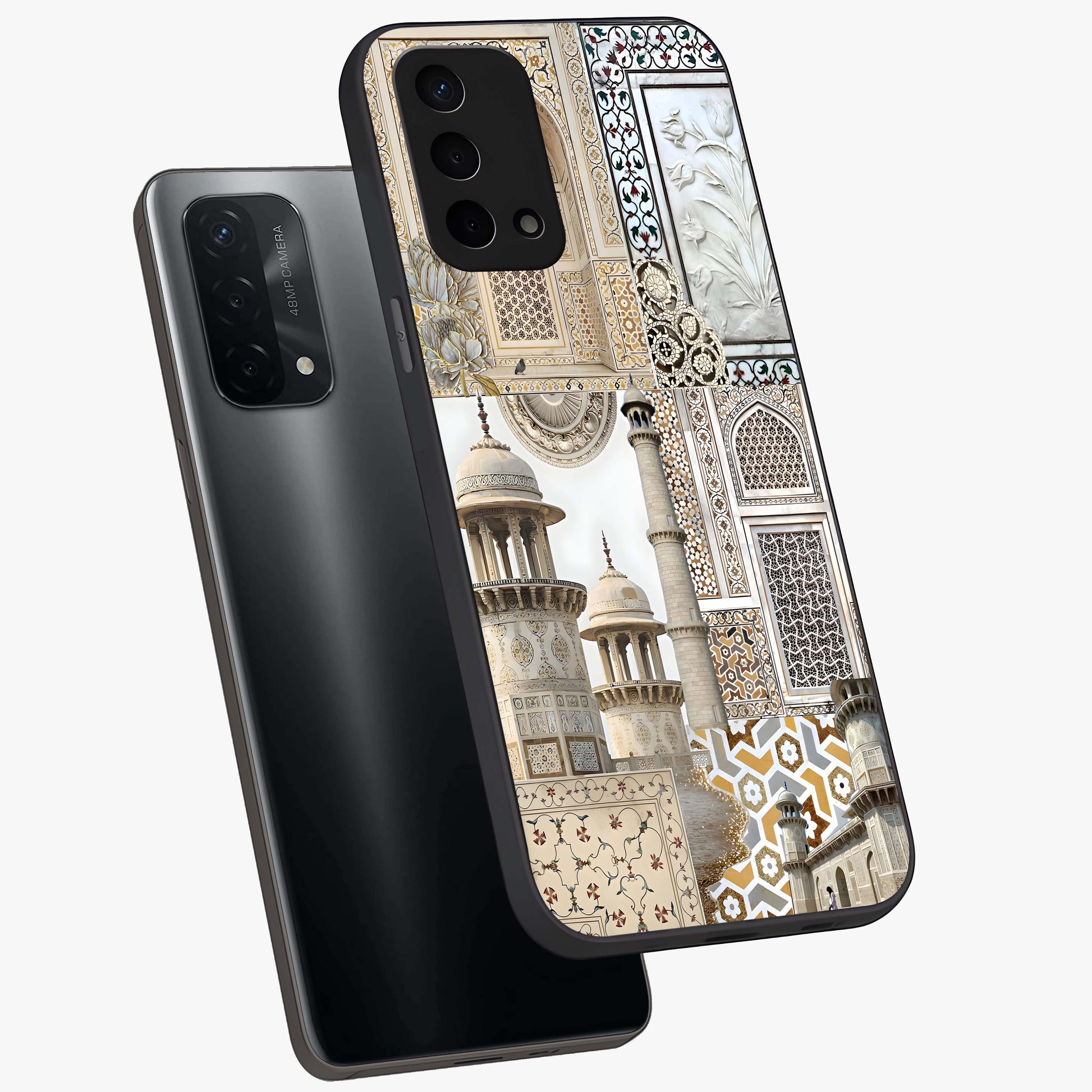 Mughal Marble Legacy Glass Case displayed in angled mockup highlighting elegant heritage marble artwork with royal aesthetic.