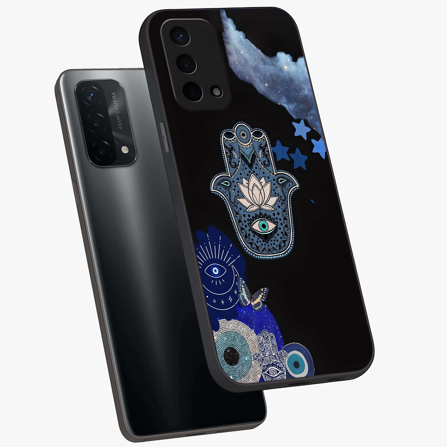 Mystic Hand Aura Glass Case displayed in angled mockup highlighting magical aura design with spiritual aesthetic style.