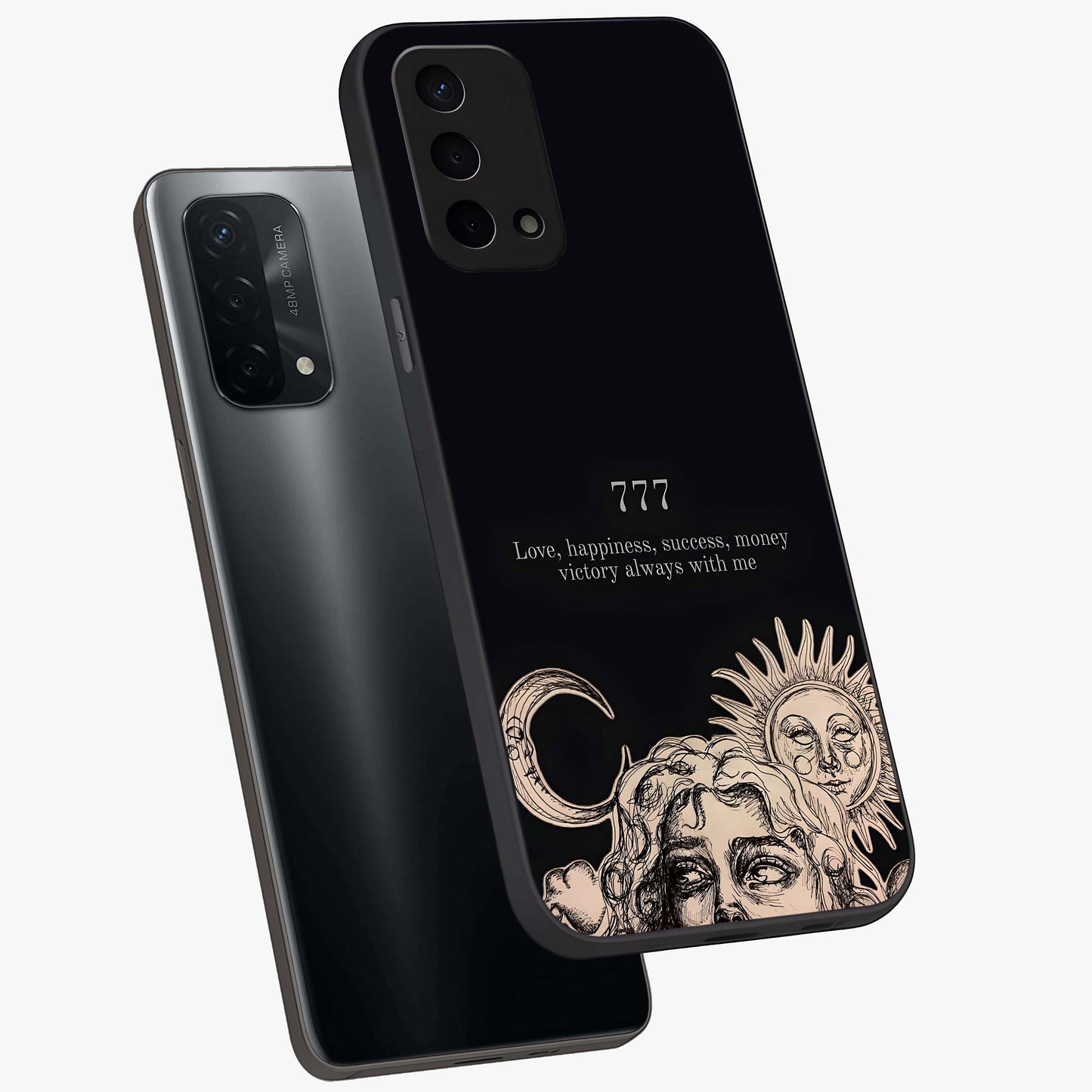 Mystic Victory Aura Glass Case displayed in angled mockup highlighting energetic aura design with bold mystical aesthetic.
