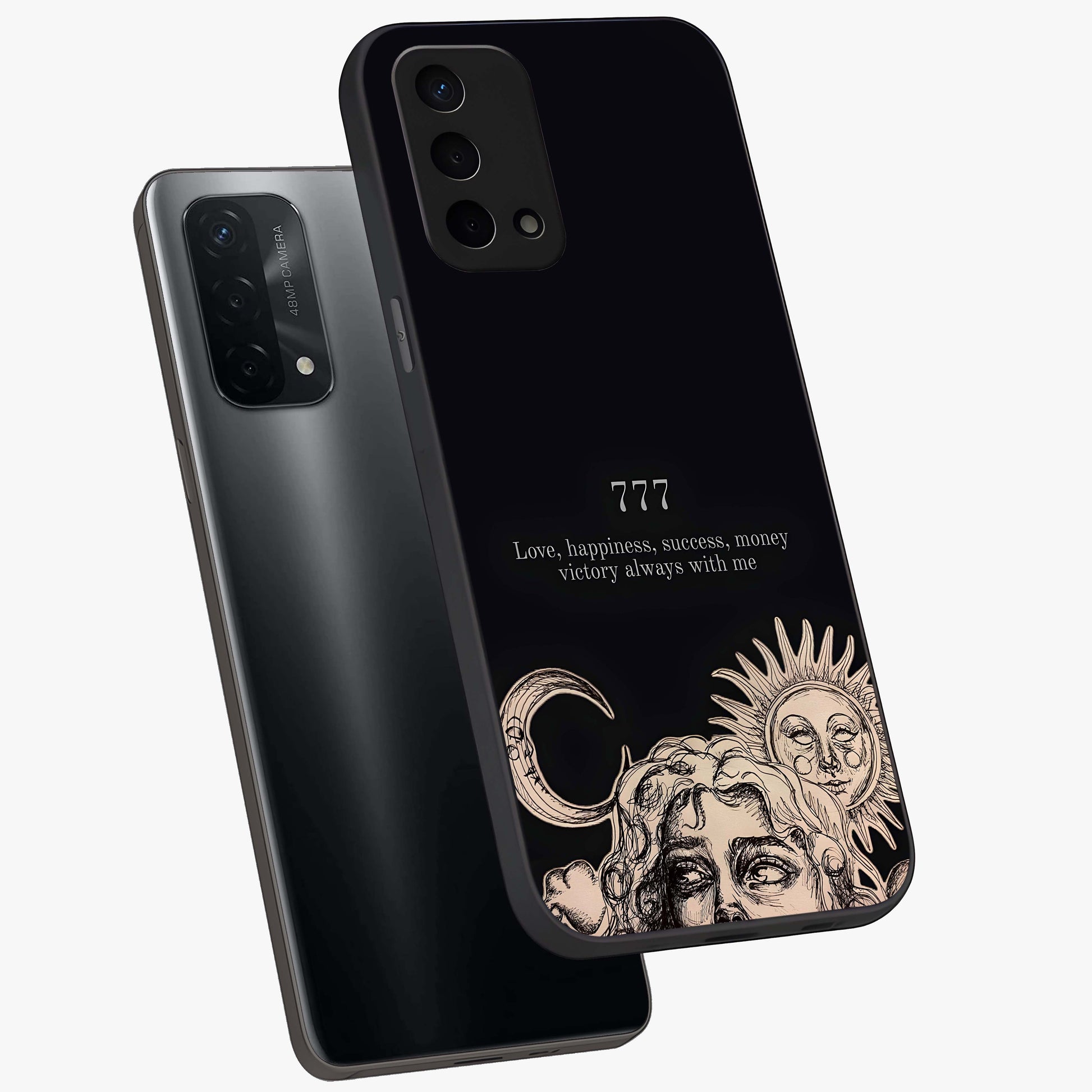 Mystic Victory Aura Glass Case displayed in angled mockup highlighting energetic aura design with bold mystical aesthetic.