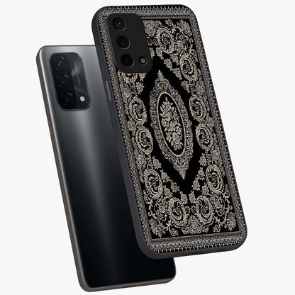 Noir Bloom Elegance Glass Case displayed in angled mockup highlighting refined flower design with stylish noir aesthetic.