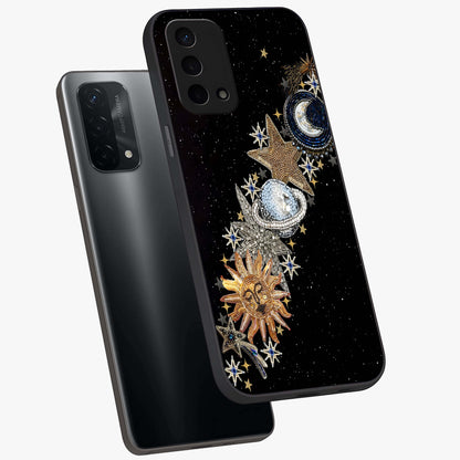 Pearls Universe Object Glass Case displayed in angled mockup highlighting celestial pearl design with dreamy aesthetic.