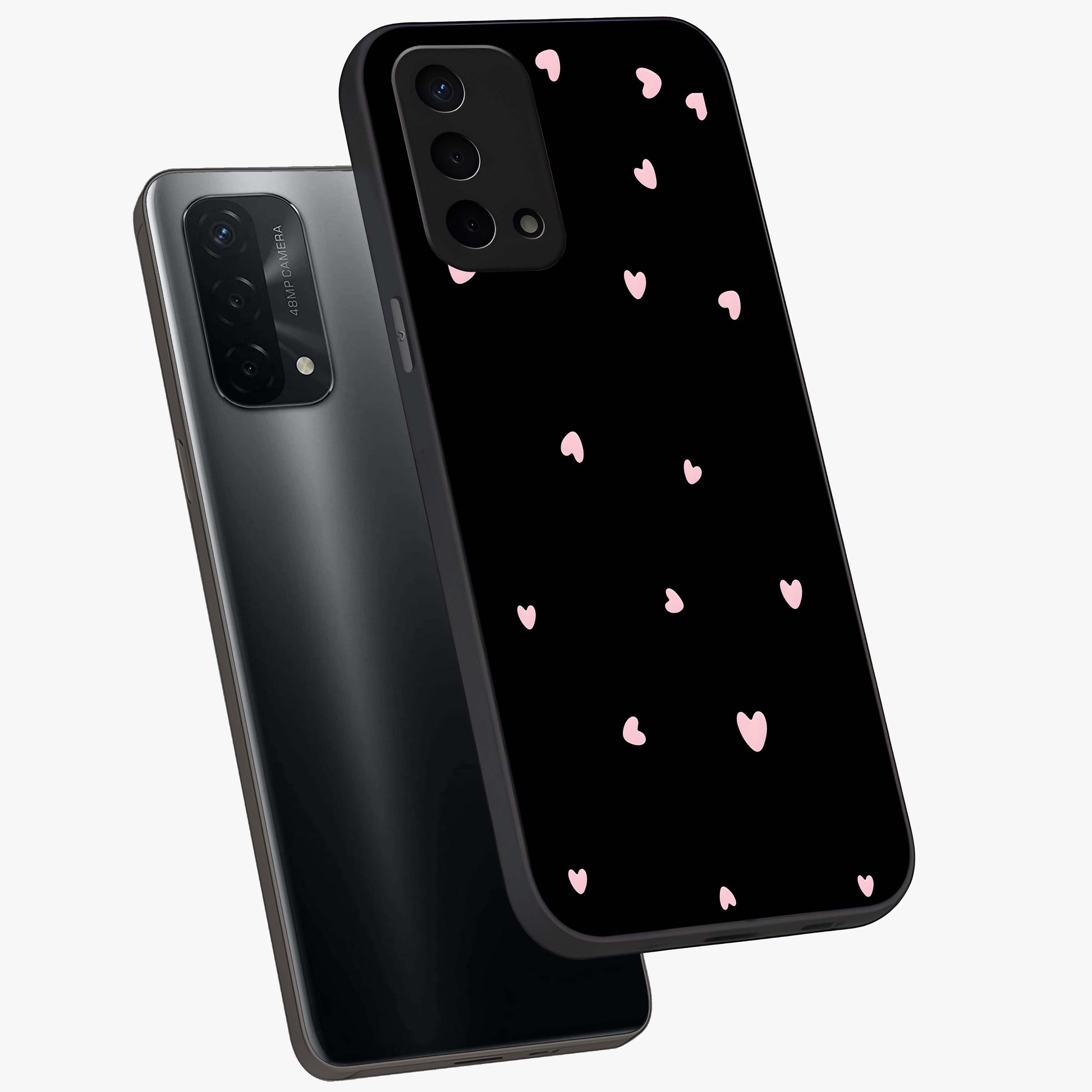 Pink Love Drops Glass Case displayed in angled mockup highlighting cute love drop design with vibrant pink aesthetic.