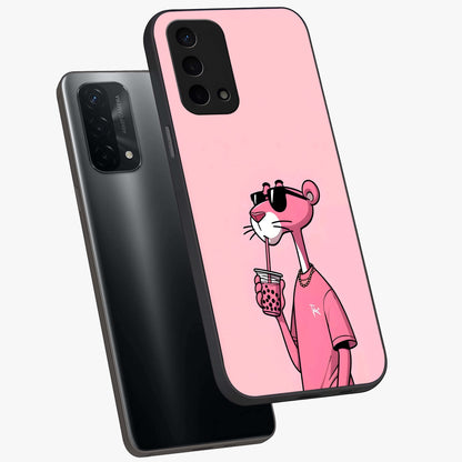 Pink Panther Glass Case displayed in angled mockup highlighting playful cartoon character design with vibrant pink aesthetic.