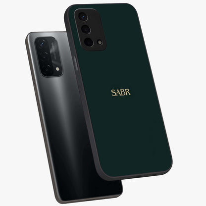 Sabr Minimal Patience Glass Case displayed in angled mockup highlighting simple inspirational design with clean aesthetic style.
