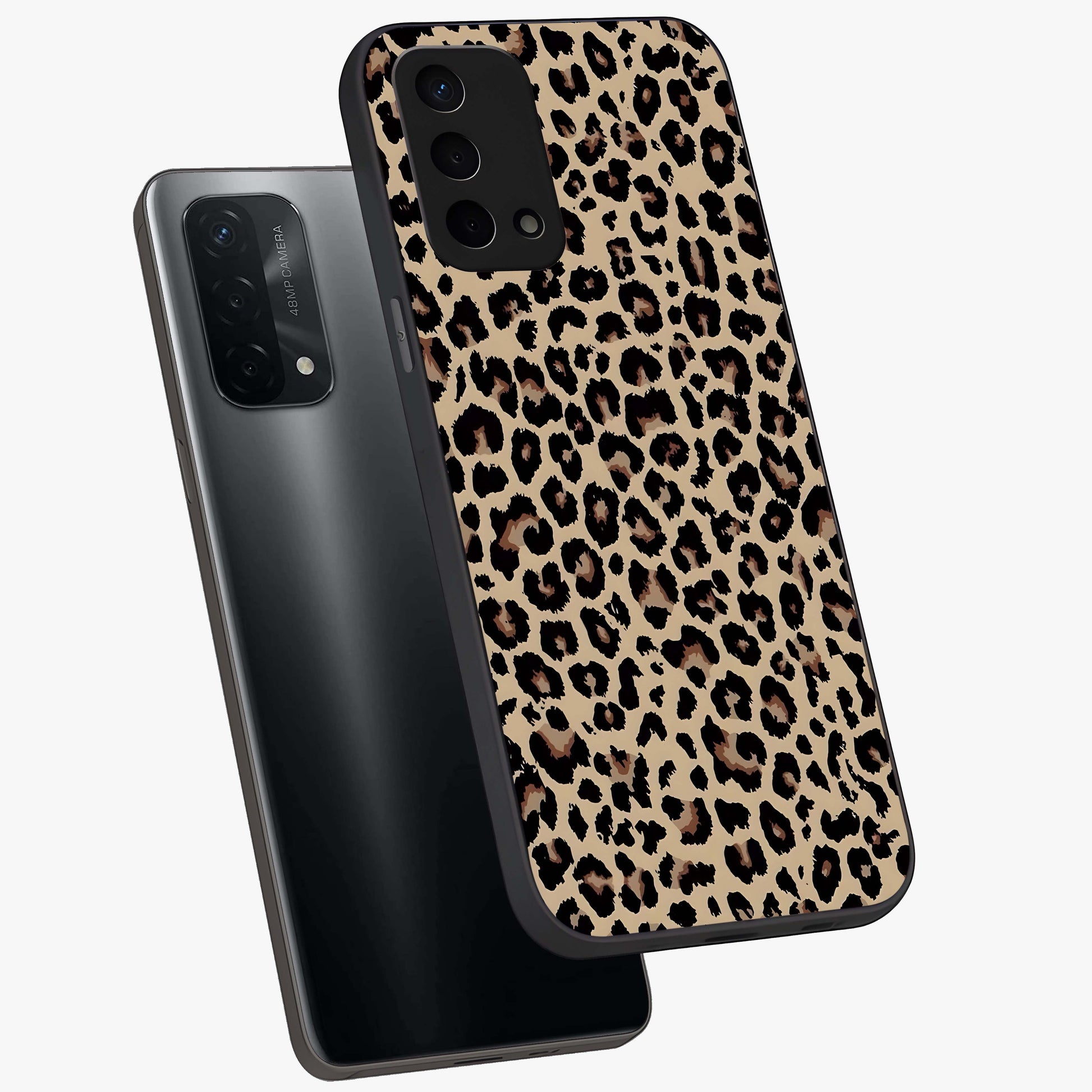 Savage Chic Pattern Glass Case displayed in angled mockup highlighting bold fashion inspired design with chic aesthetic.