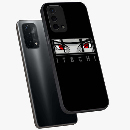 Scarlet Gaze Dominance Glass Case displayed in angled mockup highlighting intense visual design with bold scarlet aesthetic.