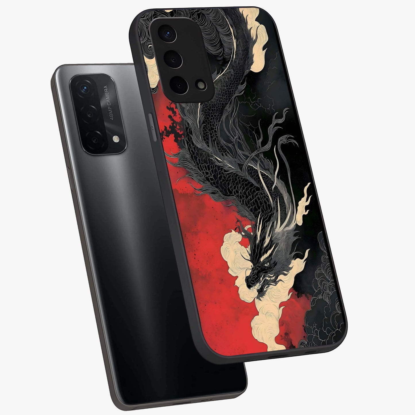 Shadow Dragon Fury Glass Case displayed in angled mockup highlighting powerful dragon illustration with dark fantasy aesthetic.