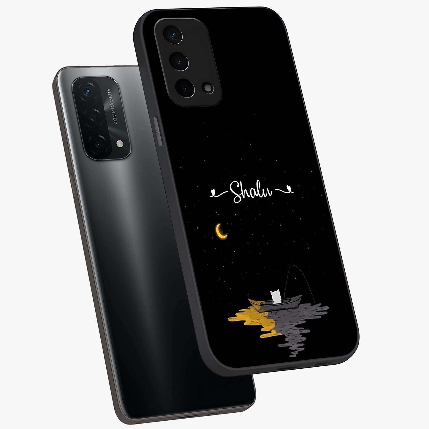 Silent Night Row Glass Case displayed in angled mockup highlighting peaceful evening design with dreamy night aesthetic.