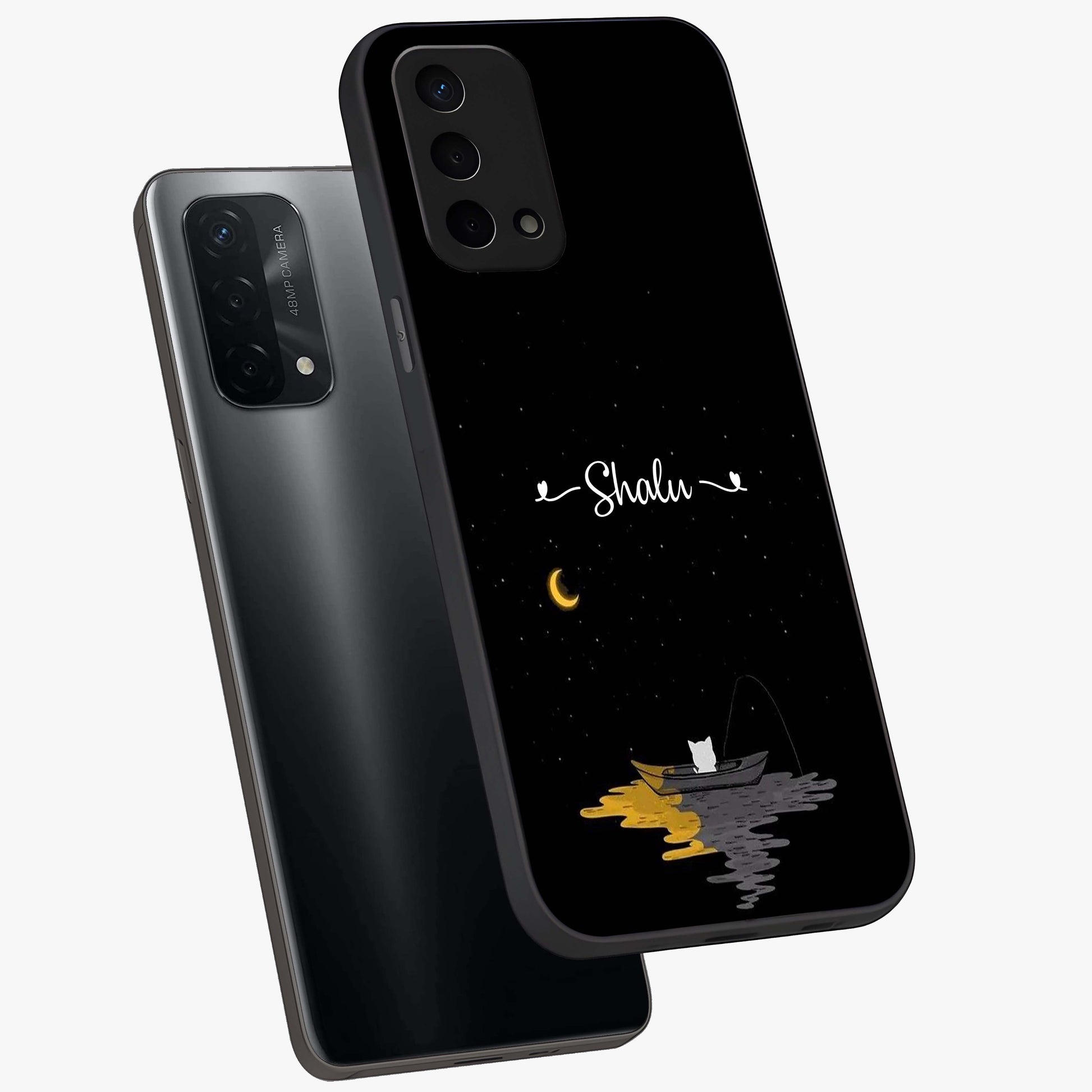 Silent Night Row Glass Case displayed in angled mockup highlighting peaceful evening design with dreamy night aesthetic.