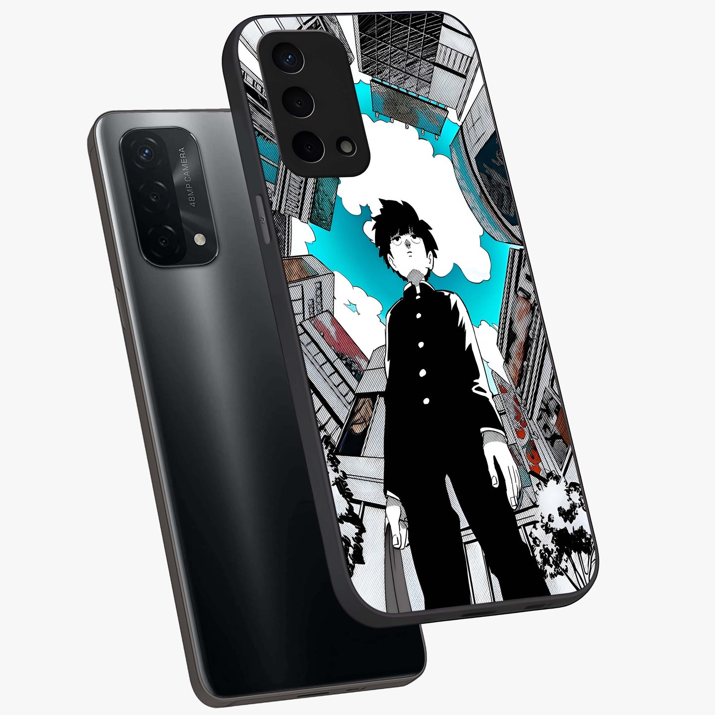 Silent Psychic Awakening Glass Case displayed in angled mockup highlighting spiritual awakening design with cosmic aesthetic.