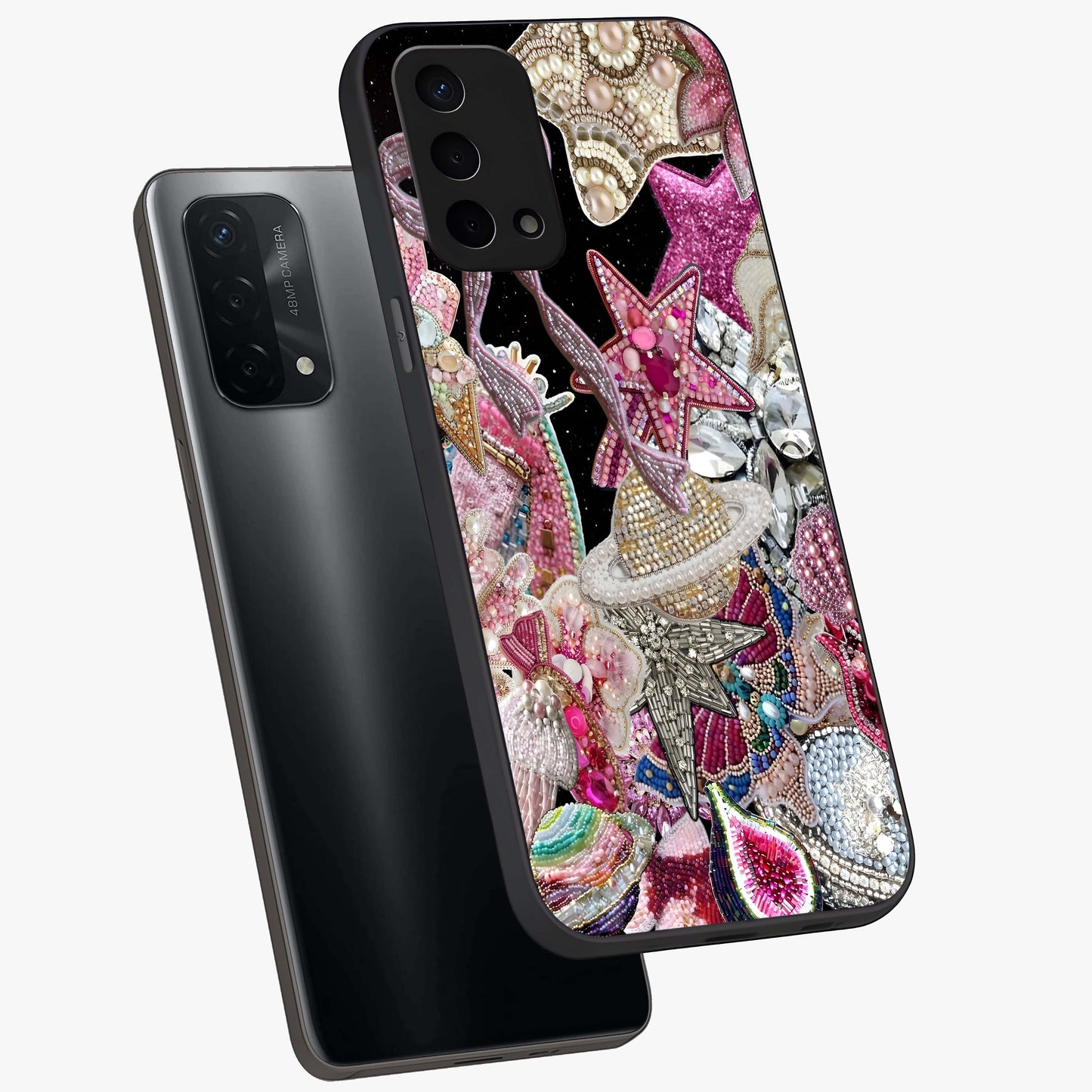 Starlit Jewel Dream Glass Case displayed in angled mockup highlighting glowing celestial jewel design with dreamy aesthetic.
