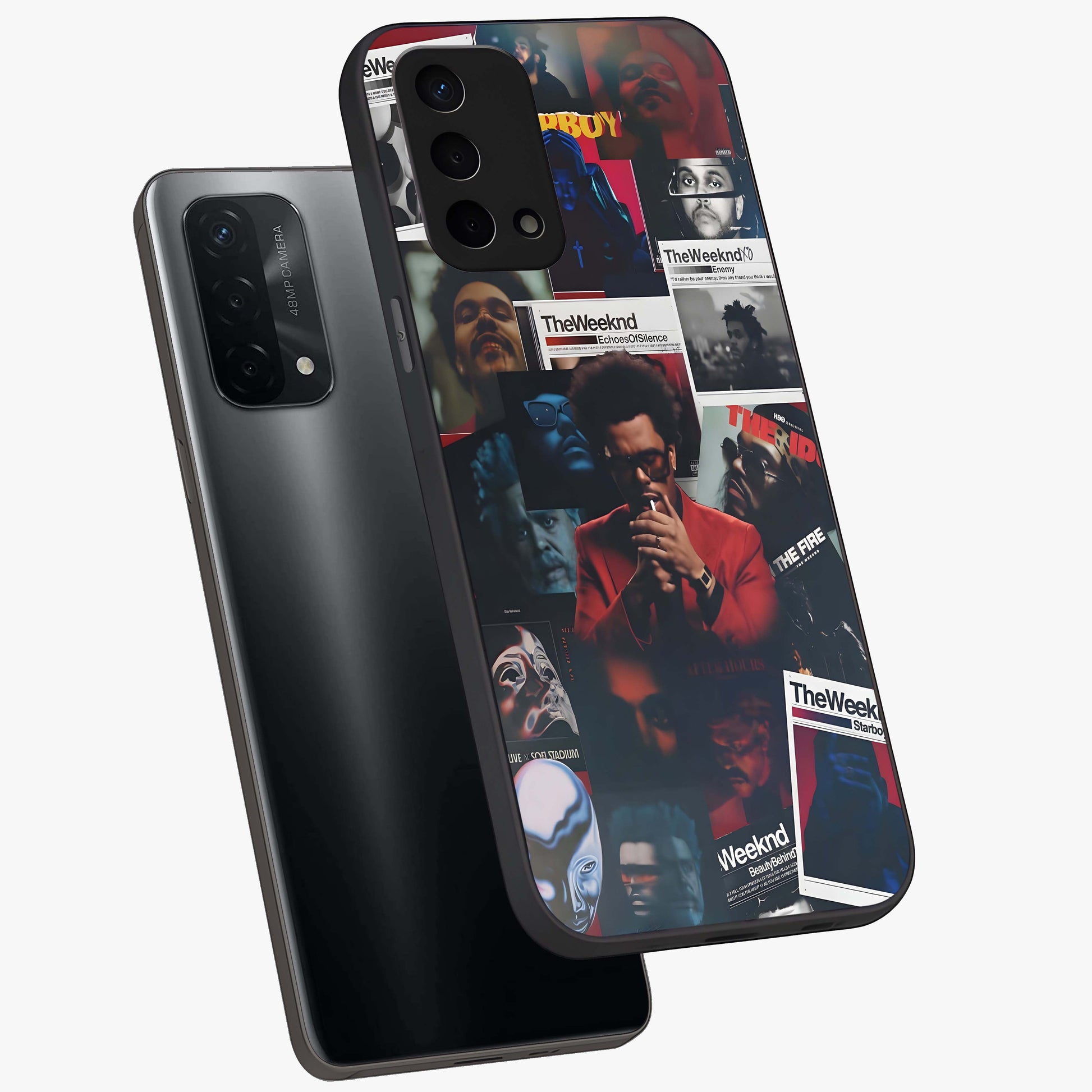 The Weeknd Glass Case displayed in angled mockup highlighting stylish pop culture inspired design with modern aesthetic.