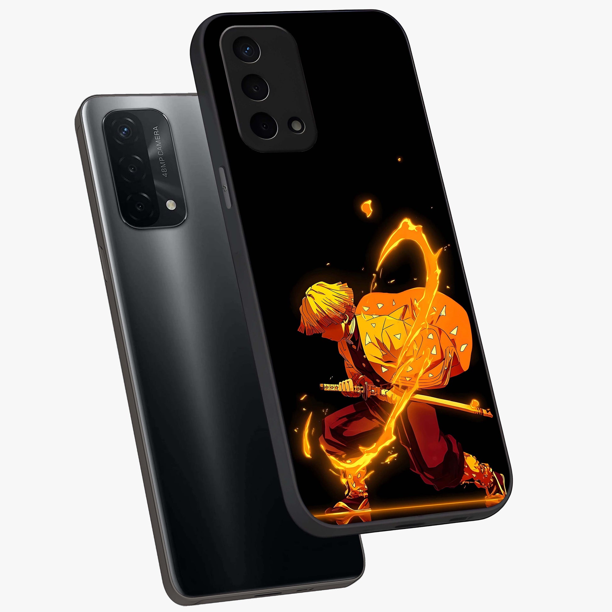Thunder Flame Execution Glass Case displayed in angled mockup highlighting dramatic fire themed design with intense fantasy aesthetic.