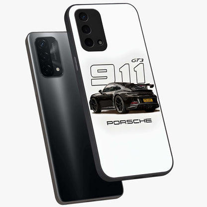 Turbo Legacy Icon Glass Case displayed in angled mockup highlighting dynamic automotive design with performance aesthetic.