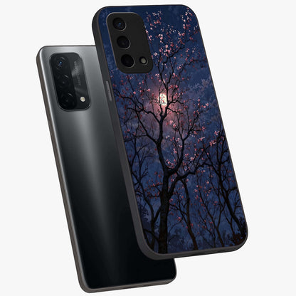 Twilight Sakura Serenade Glass Case displayed in angled mockup highlighting delicate sakura flower design with dreamy aesthetic.