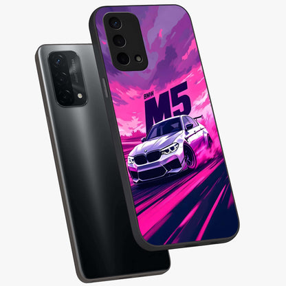 Velocity Drift Pulse Glass Case displayed in angled mockup highlighting dynamic drift design with sporty automotive aesthetic.