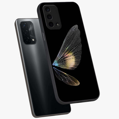 Whispers Of Wings Glass Case displayed in angled mockup highlighting soft feather design with celestial aesthetic style.