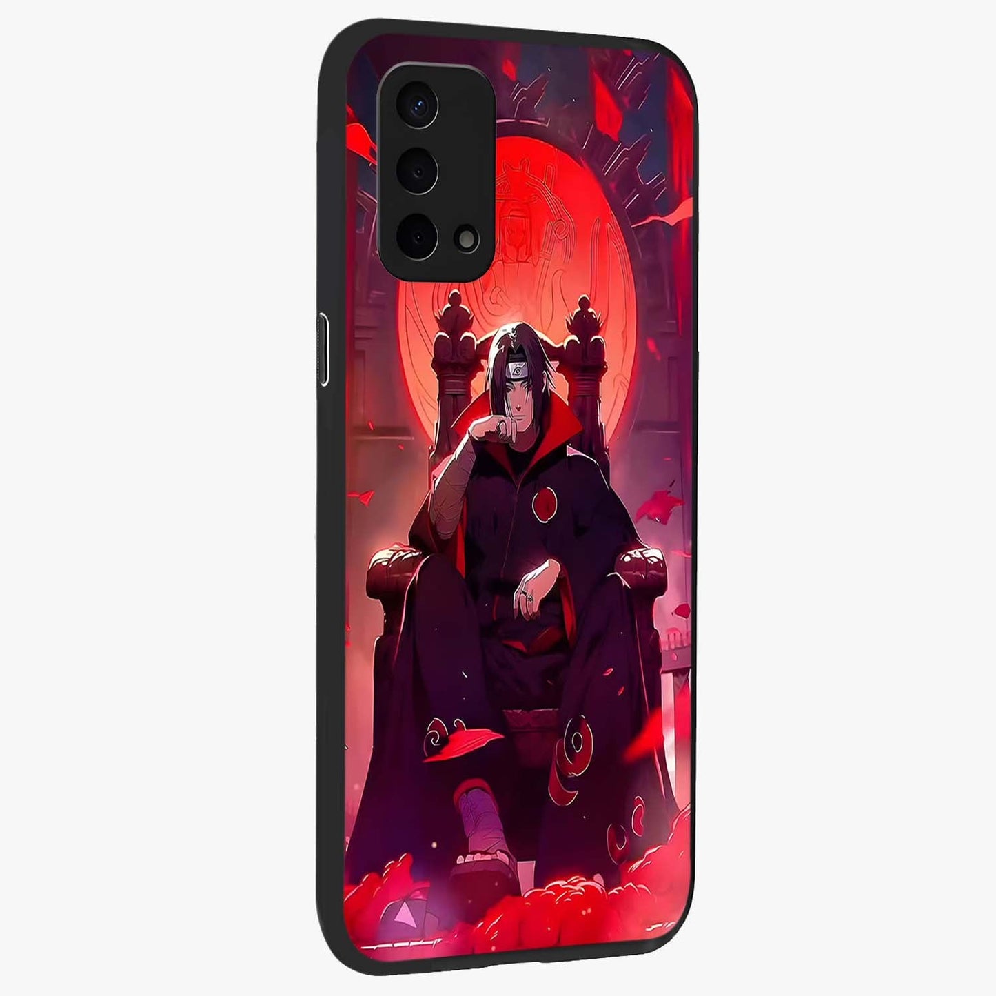 Blood Moon Sovereign Glass Case upright view showcasing powerful moon inspired artwork with cosmic aesthetic style.