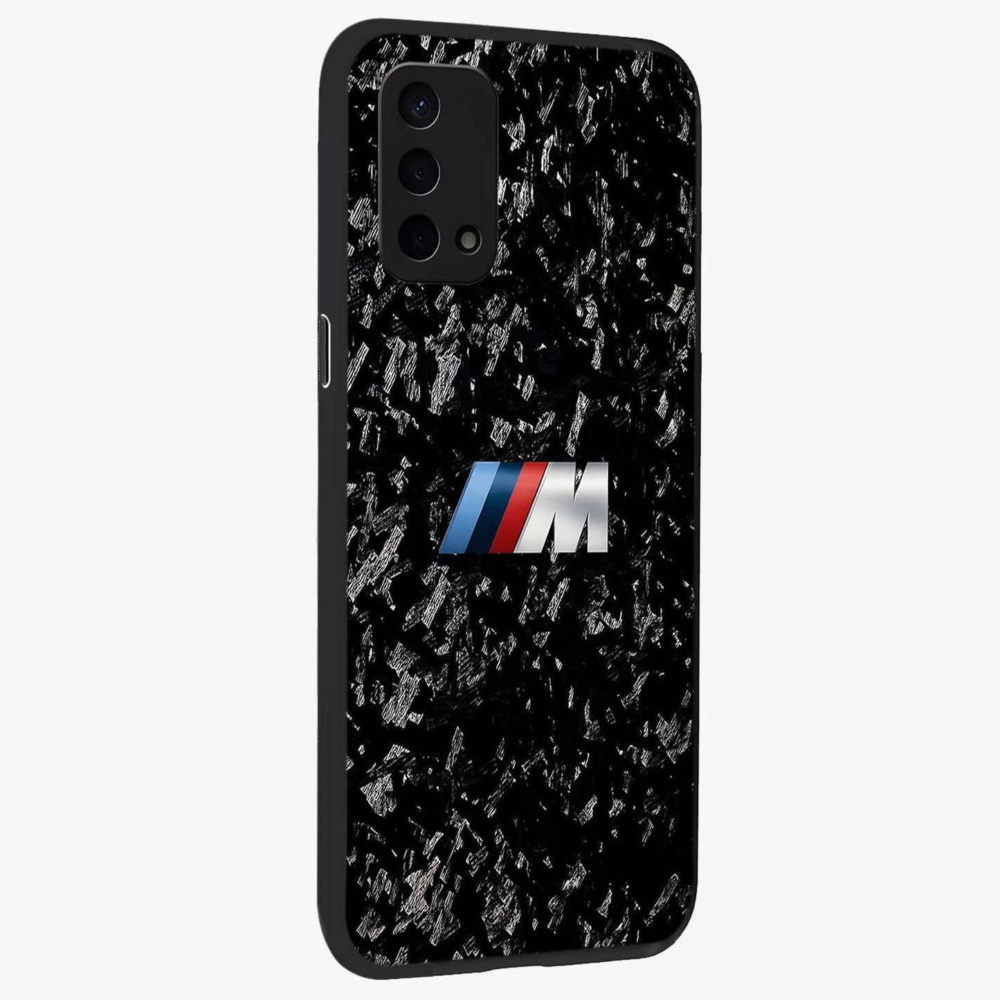 Carbon Speed Mark Glass Case upright view showcasing modern carbon speed graphic with bold automotive theme.