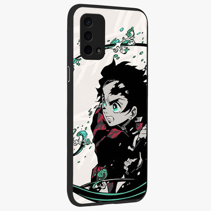 Demon Slayer Glass Case upright view showcasing powerful anime artwork with intense warrior theme.