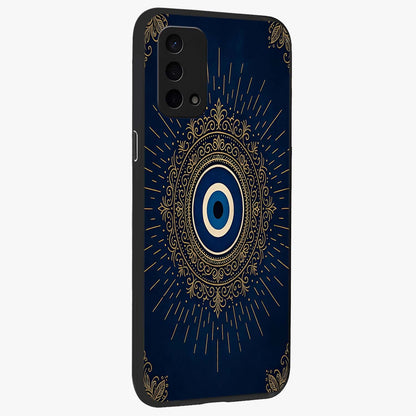 Golden Celestial Charm Glass Case upright view showcasing radiant celestial artwork with elegant golden theme.