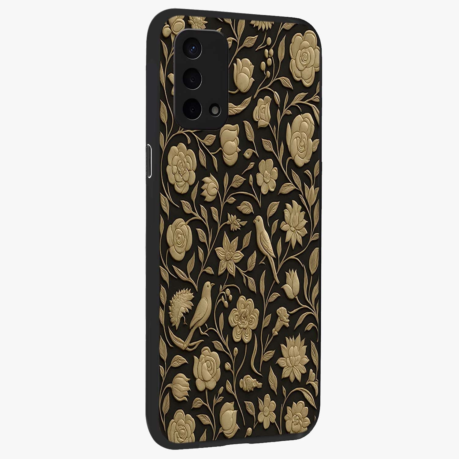 Golden Evil Eye Mandala Glass Case upright view showcasing decorative evil eye mandala artwork with spiritual aesthetic style.
