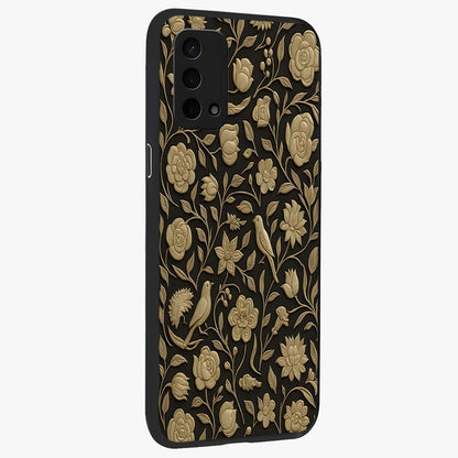 Golden Evil Eye Mandala Glass Case upright view showcasing decorative evil eye mandala artwork with spiritual aesthetic style.