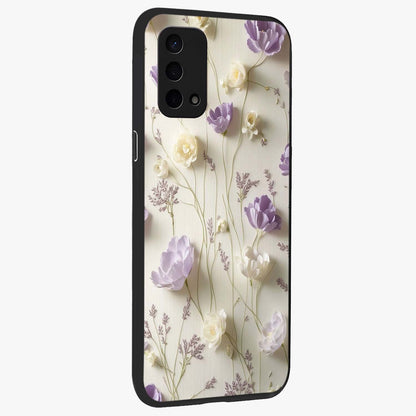 Lilac Breeze Harmony Glass Case upright view showcasing delicate lilac artwork with peaceful floral theme.