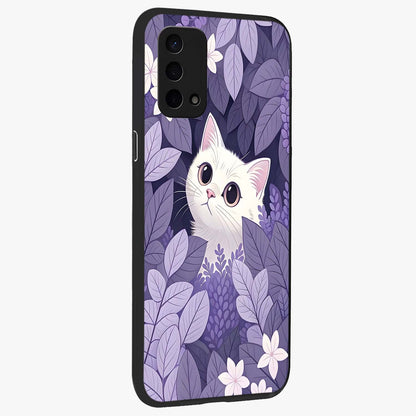 Lilac Hide Peek Cat Glass Case upright view showcasing charming cat artwork with adorable peek theme.