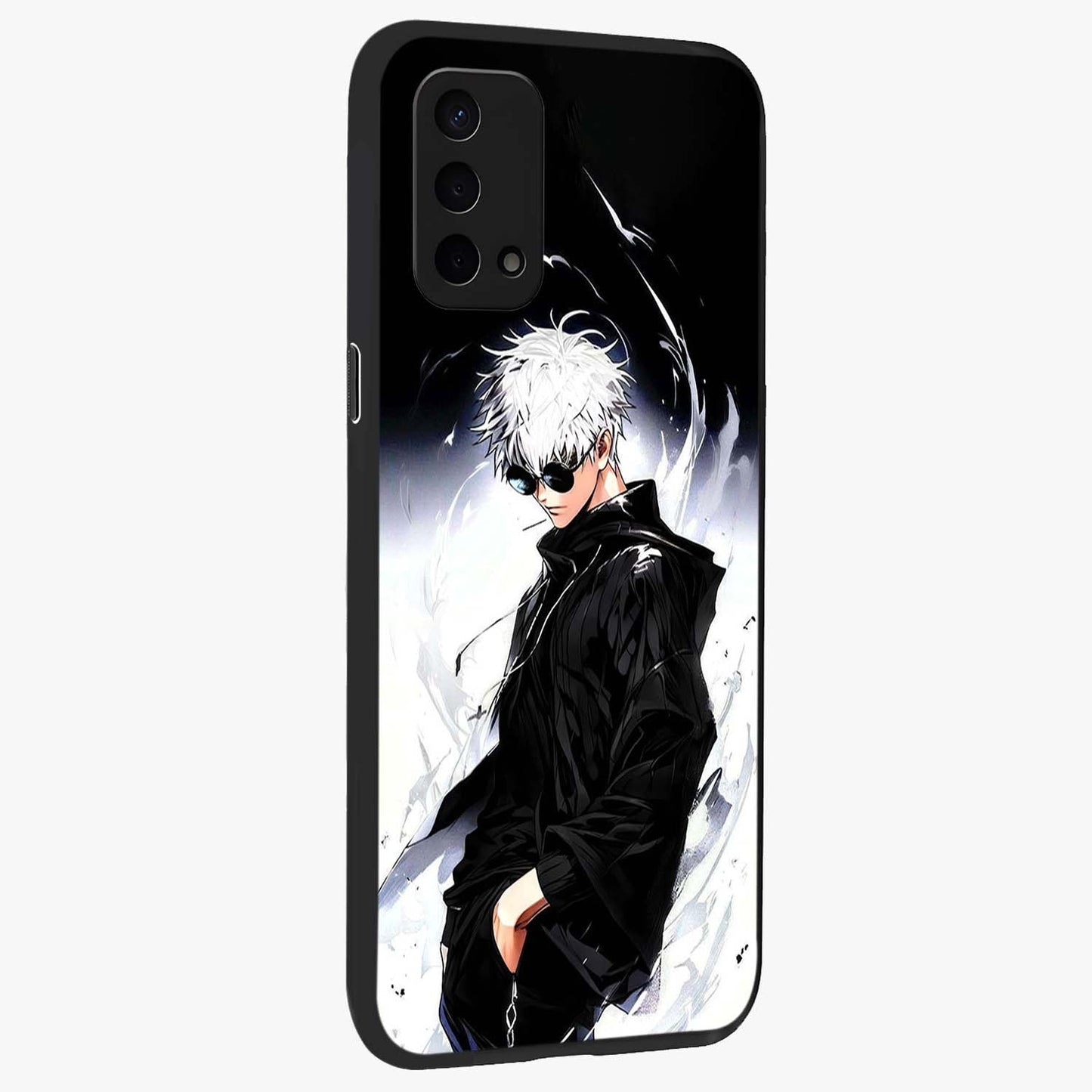 Limitless Shadow King Glass Case upright view showcasing bold shadow warrior artwork with epic fantasy theme.