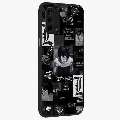 Midnight Chaos Mind Glass Case upright view showcasing expressive abstract artwork with bold dark theme.